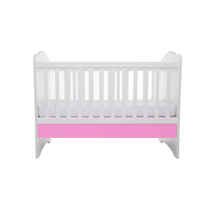 Patut VESSANTI Como fara sertar - Alb cu Roz + Saltea Cocos 10 cm