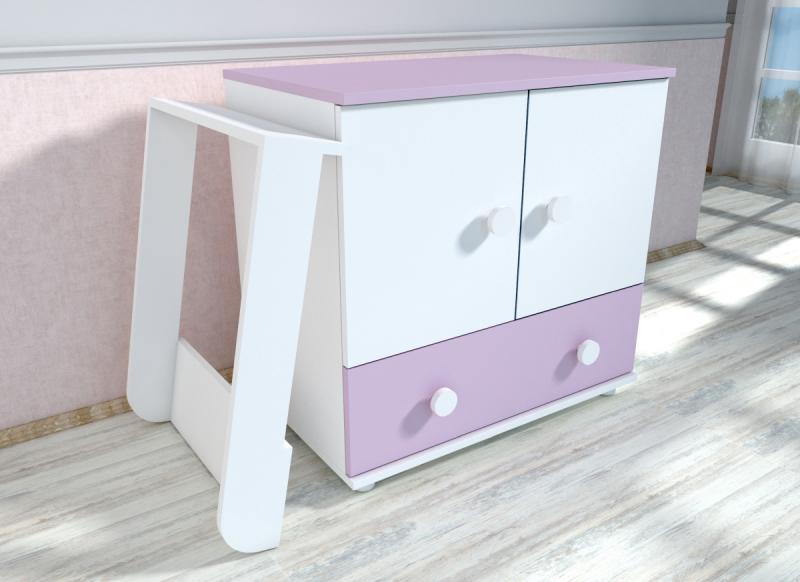 Comoda cu blat de infasat MyKids Happy Alb Mov D121