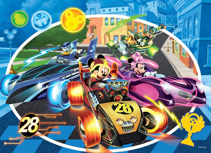 Puzzle de colorat - Mickey in cursa (24 piese)