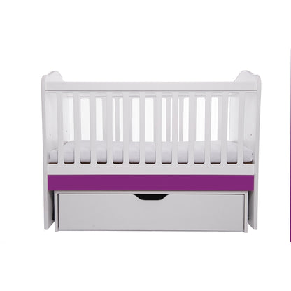 Patut VESSANTI Como Balansoar - Alb cu Violet + Saltea Cocos 7 cm