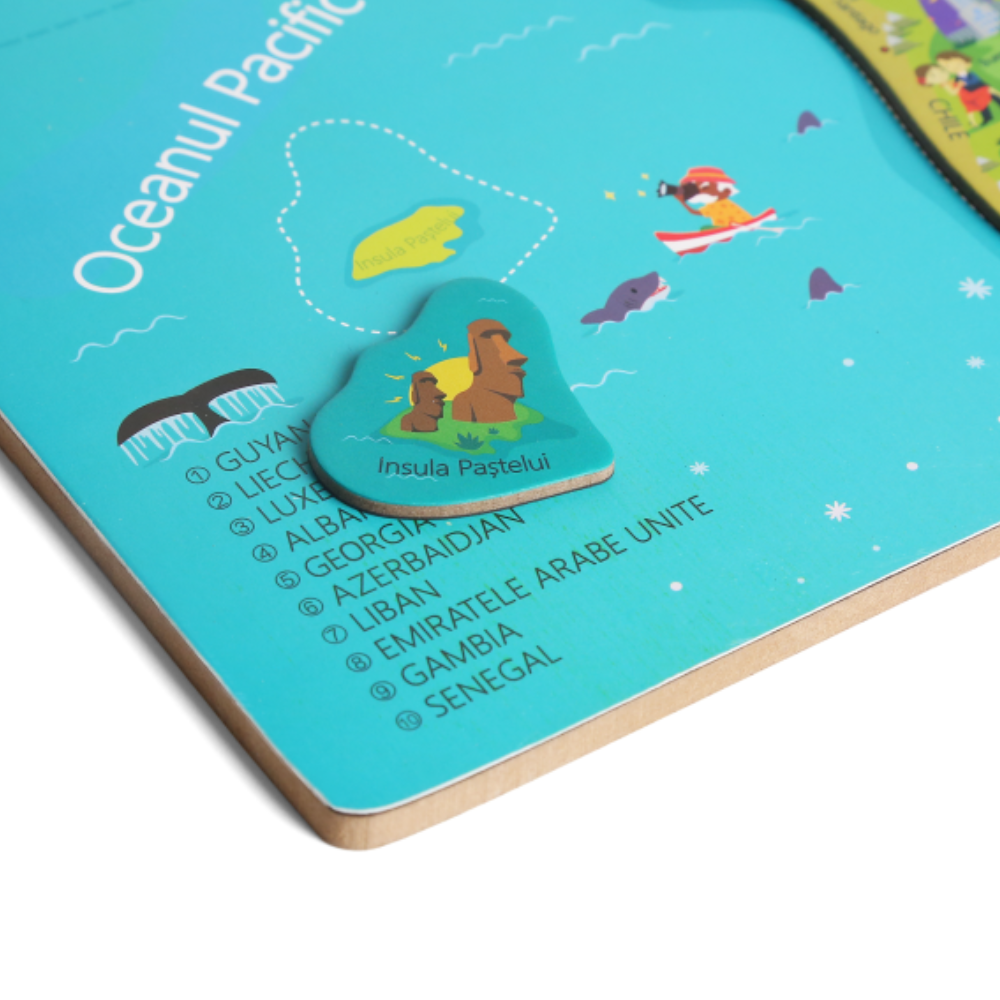 Harta lumii mare - puzzle magnetic (lb.romana)