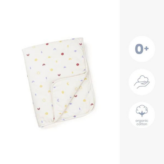 Doomoo - Paturica ultradelicata bumbac organic, Happy Colors