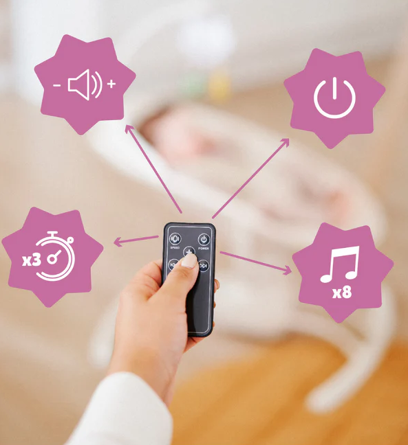 Badabulle - Leagan cu balansare stanga-dreapta, Crem