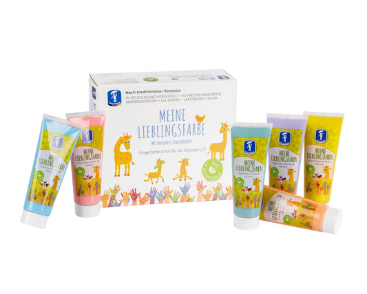 Set 6 tuburi vopsea pictura cu degetele - Pastel