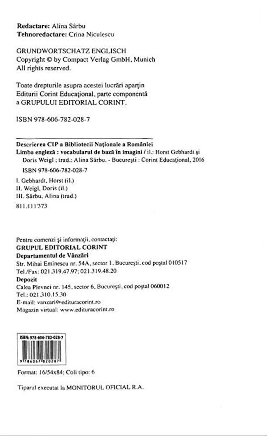 Vocabularul de baza in imagini - Limba engleza