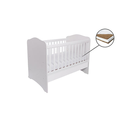 Patut VESSANTI Como fara sertar - Alb + Saltea Cocos 7 cm