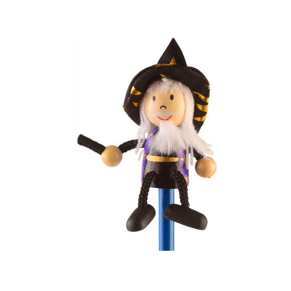 Creion cu figurina lemn Vrajitor  Fiesta Crafts FCP-5006