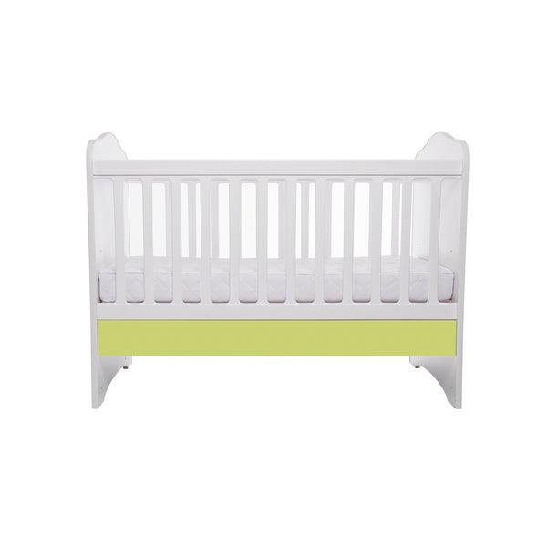 Patut VESSANTI Como fara sertar - Alb cu Verde + Saltea Cocos 7 cm