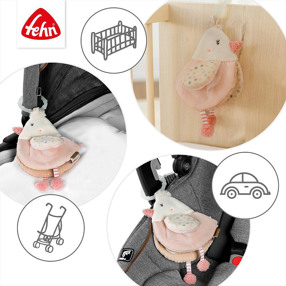 Carticica din plus pentru bebelusi - Pasare pastel