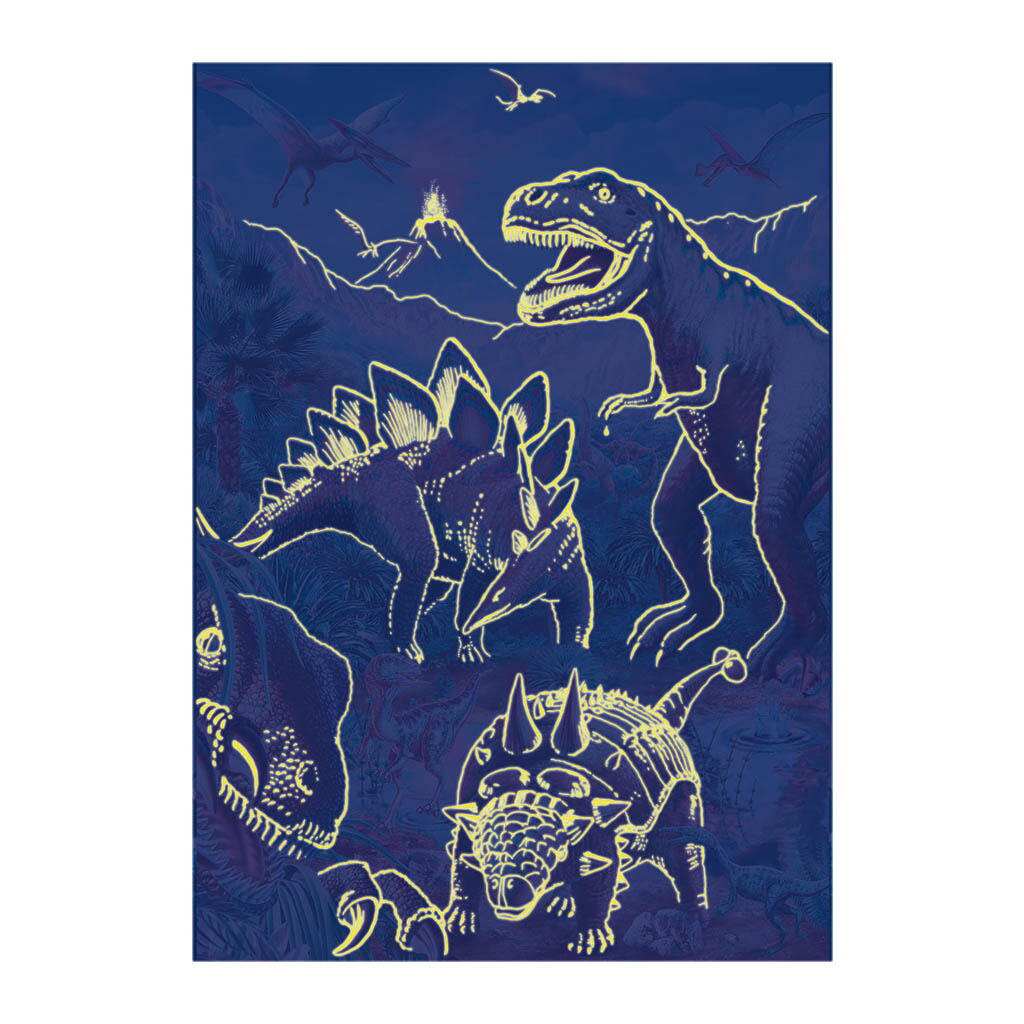 Puzzle XL - Lumea dinozaurilor neon (100 piese)