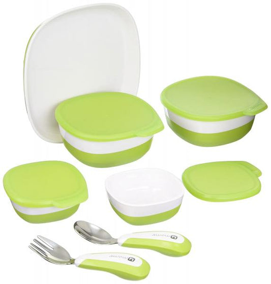 Scaun de masa 4moms Black-Grey+Set Farfurii si tacamuri