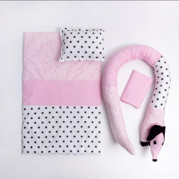 Lenjerie MyKids 6 Piese VP 331 DOG Pink 120x60 cm