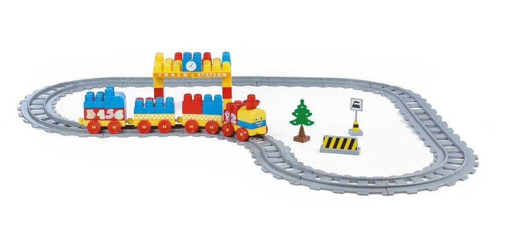 Set de constructii cu trenulet - 89 piese