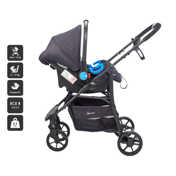 BabyGo - Carucior Style 3 in 1 Black