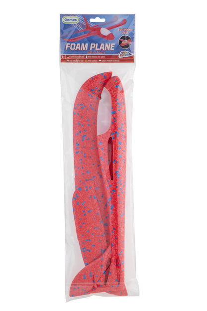 Avion planor din spuma cu luminite - Rosu