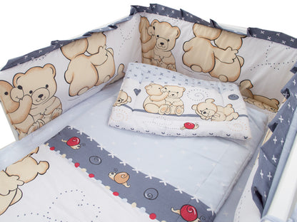 Lenjerie MyKids Teddy Friends Gri 4 Piese M1 120x60