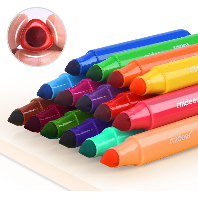 Carioci lavabile 12 culori Mideer MD4069