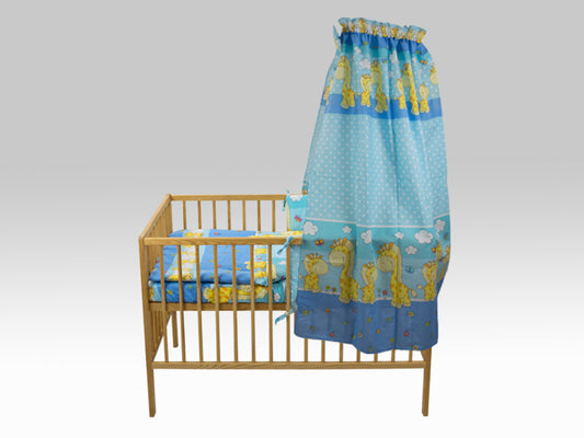 Lenjerie MyKids Happy Giraffe Albastru 5 Piese 120x60 cm