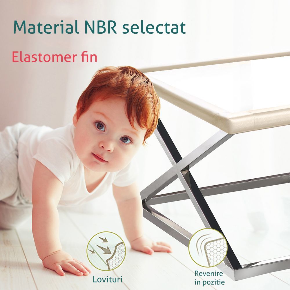 Set Rola protectie multifunctionala XXL de 6m si 8 aparatori moi pentru colturi Bambinice BN008