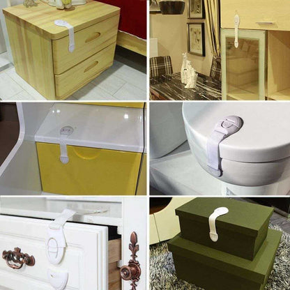 Set sisteme siguranta flexibile textile pentru usi si sertare 10 buc Iso Trade MY6650