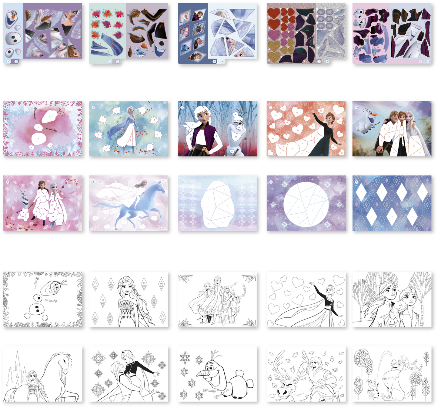 Carte de colorat & abtibilduri cu numere - Frozen