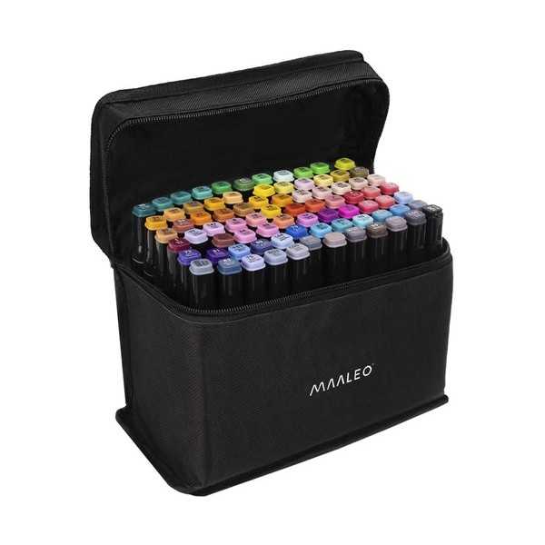 Set 80 Markere Permanente Cu Doua Varfuri Iso Trade MY672