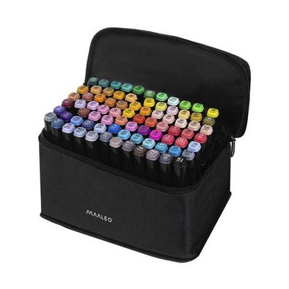 Set 80 Markere Permanente Cu Doua Varfuri Iso Trade MY672