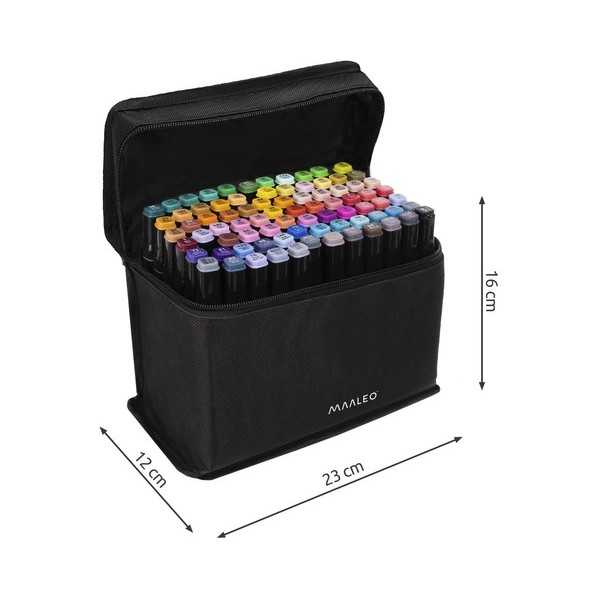 Set 80 Markere Permanente Cu Doua Varfuri Iso Trade MY672