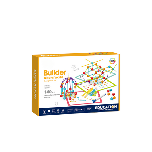 Set de constructie STEAM - Forme 3D ( 140 piese)