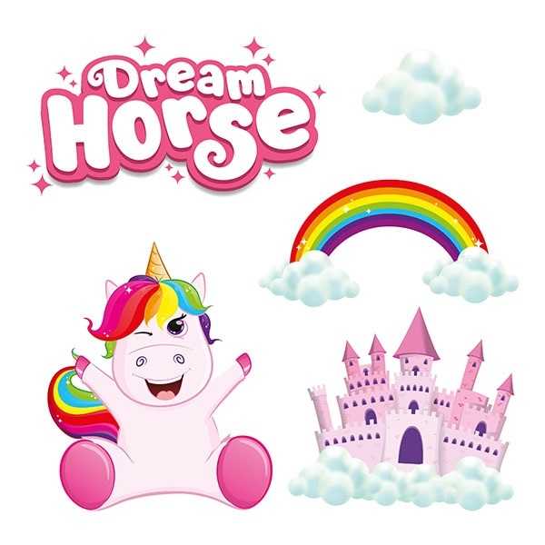 Set stickere perete 3D Unicorn Dream Horse Toi-Toys TT46144A