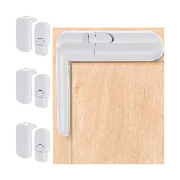 Set 4 sisteme de siguranta pentru sertare si dulapuri, 7.5x4 cm Malatec MY6832
