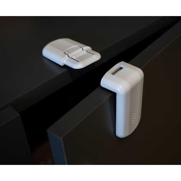 Set 4 sisteme de siguranta pentru sertare si dulapuri, 7.5x4 cm Malatec MY6832