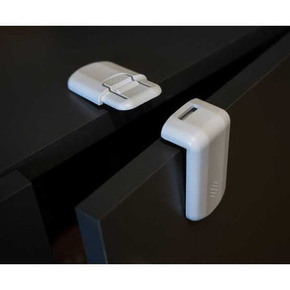 Set 4 sisteme de siguranta pentru sertare si dulapuri, 7.5x4 cm Malatec MY6832