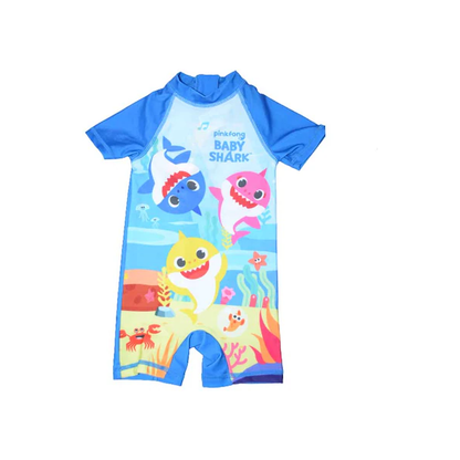 Costum de baie UV cu maneci scurte si fermoar Baby Shark EPLUSM EPMBS5244061