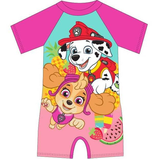 Costum de baie UV cu maneci scurte si fermoar Paw Patrol Girl EPLUSM EPMPAW52442225