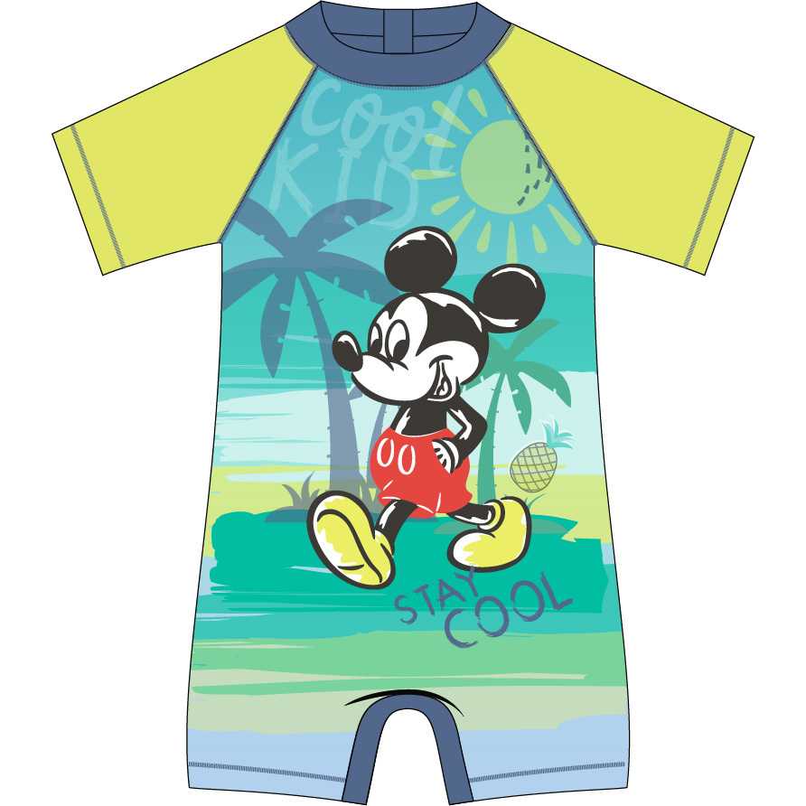 Costum de baie UV cu maneci scurte si fermoar Mickey EPLUSM EPMDISMFB5244A529