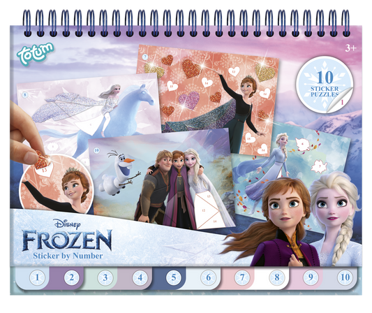 Carte de colorat & abtibilduri cu numere - Frozen