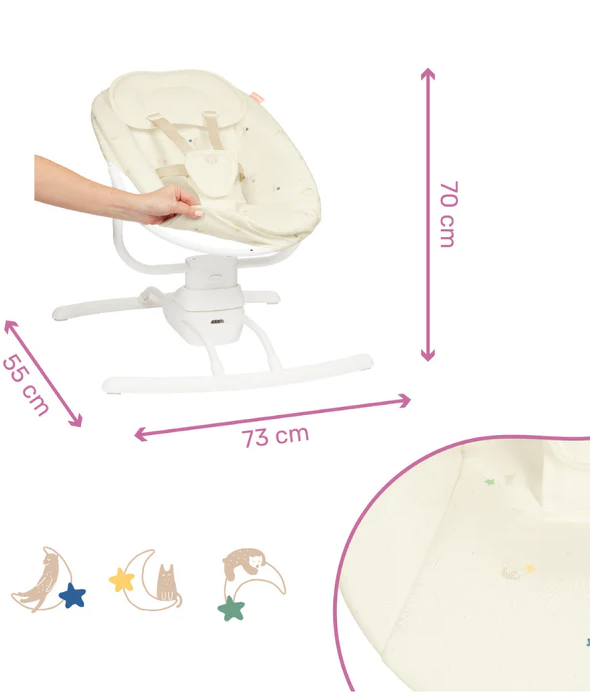 Badabulle - Leagan cu balansare stanga-dreapta, Crem