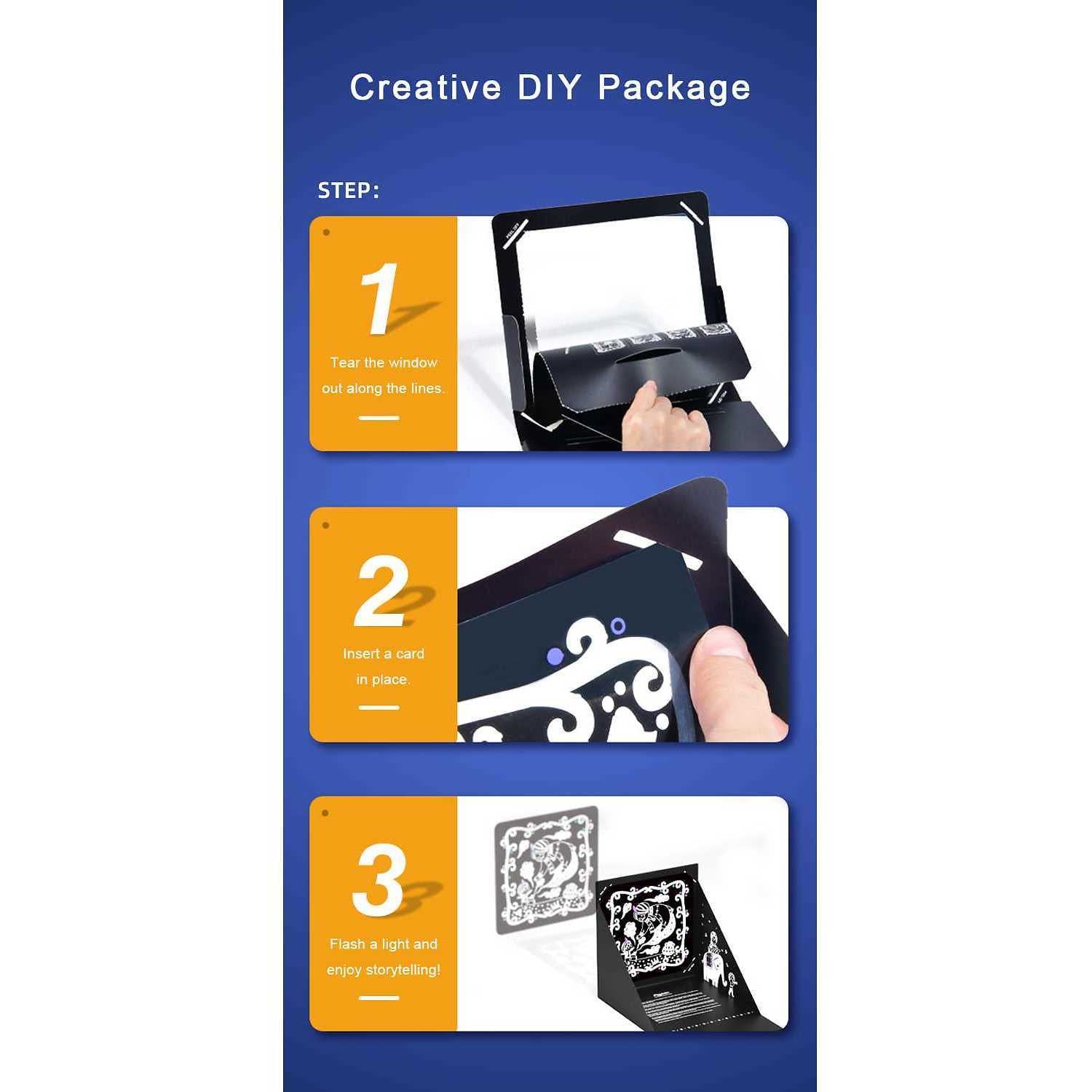 Set educativ 2 in 1: Scratch art si proiector poveste Aladin si lampa fermecata Mideer MD4149