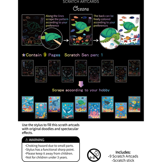 Set 9 planse razuibile Scratch ArtCards Bambinice BN047