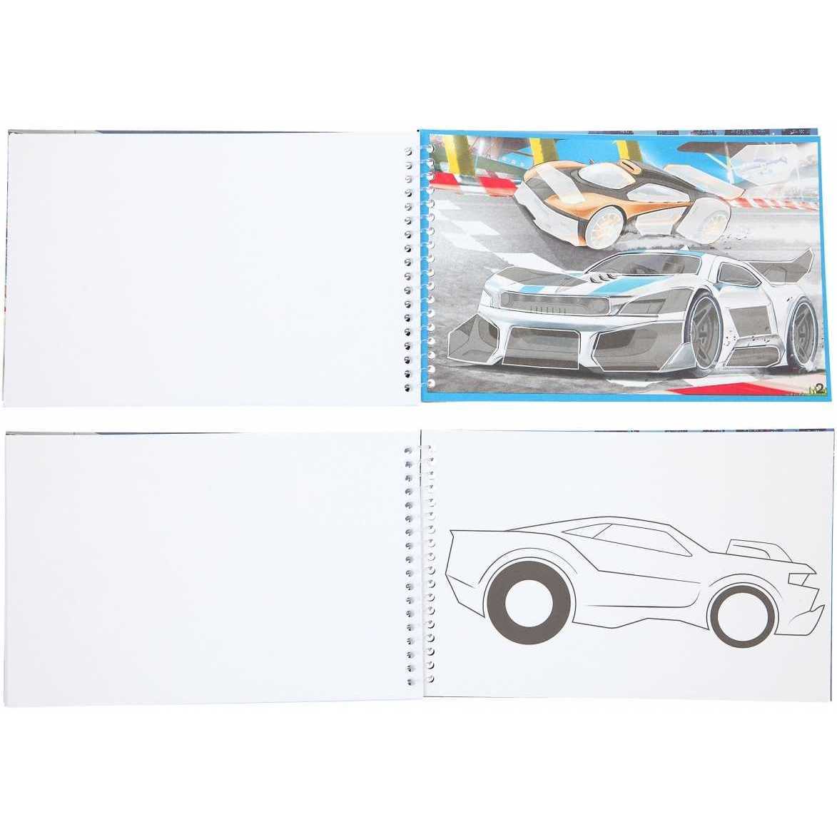 Carte de colorat cu stickere Monster Cars Depesche PT11884