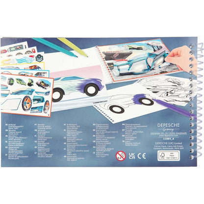 Carte de colorat cu stickere Monster Cars Depesche PT11884