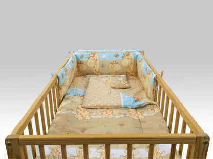 Lenjerie MyKids Happy Giraffe Maro 4 Piese 140x70
