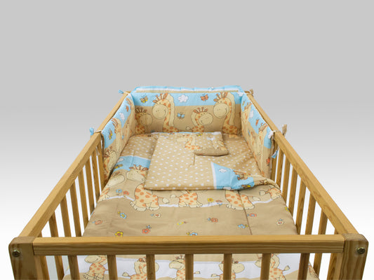 Lenjerie MyKids Happy Giraffe Maro 4 Piese 140x70