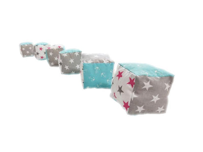 Set 6 cuburi de joaca textile MyKids 10x10 cm