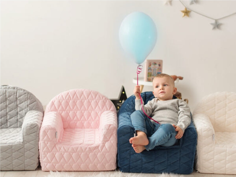 Fotoliu copii Klups Velvet Albastru Marin V105