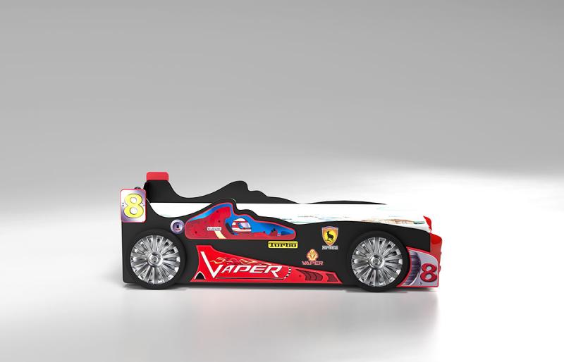 Patut tineret MDF Plastiko Vaper Negru Rosu 200x90