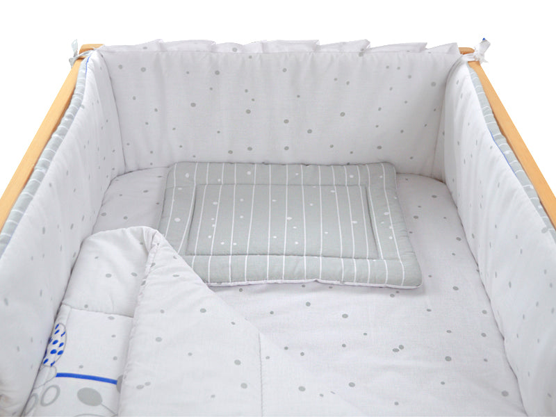 Lenjerie MyKids My Zoo Albastru 5 Piese 120x60 cm