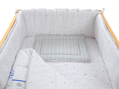 Lenjerie MyKids My Zoo Albastru 5 Piese 120x60 cm