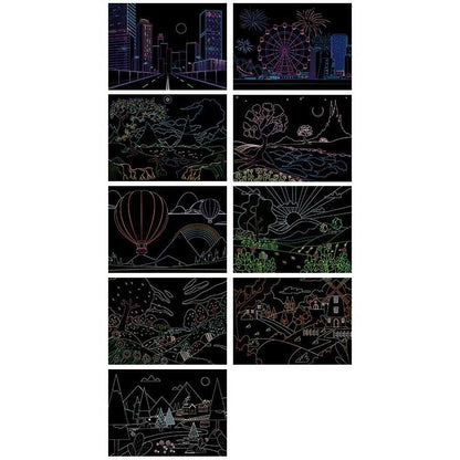 Set 9 planse razuibile Scratch ArtCards 16x12 cm Bambinice BN053